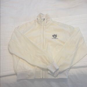 Vintage Logo 7 Los Angeles Raiders Windbreaker Jacket White Men’s Large